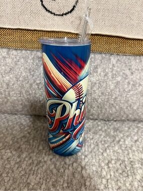 Philadelphia Phillies Baseball Stainless Steel 20oz Thin Tumbler